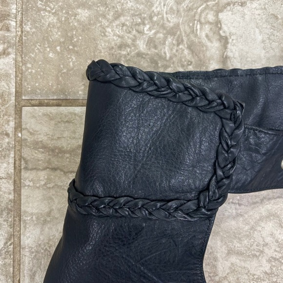 Vintage Hot Leathers Motorcycle Chaps Braided Trim Biker Womens Sz XS - Picture 7 of 9